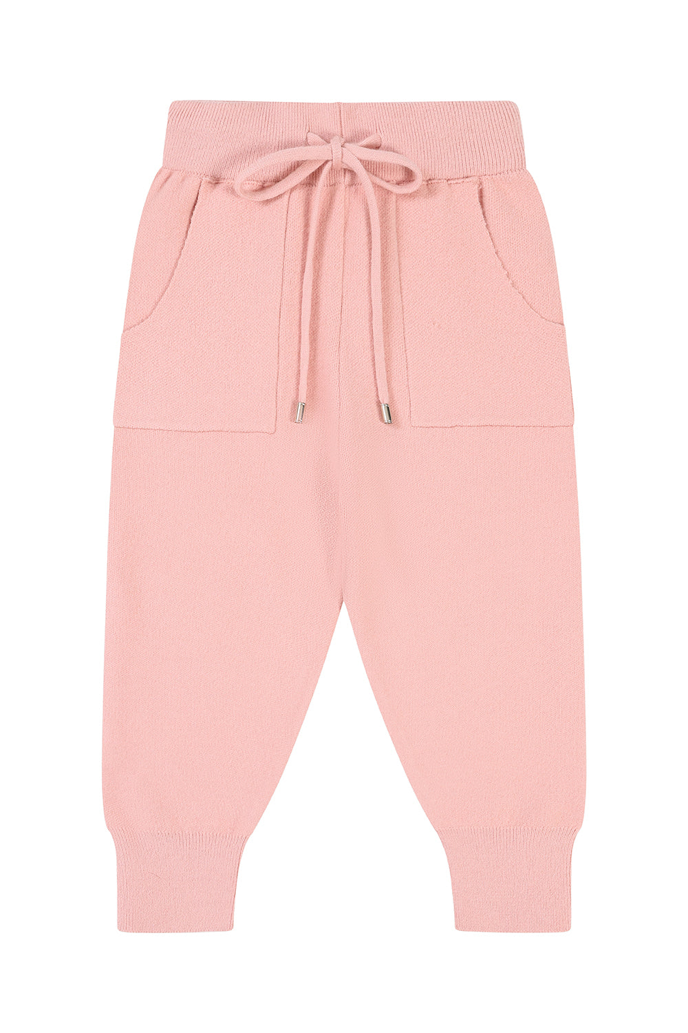 Knitted sweater set with fur shoulder - PINK