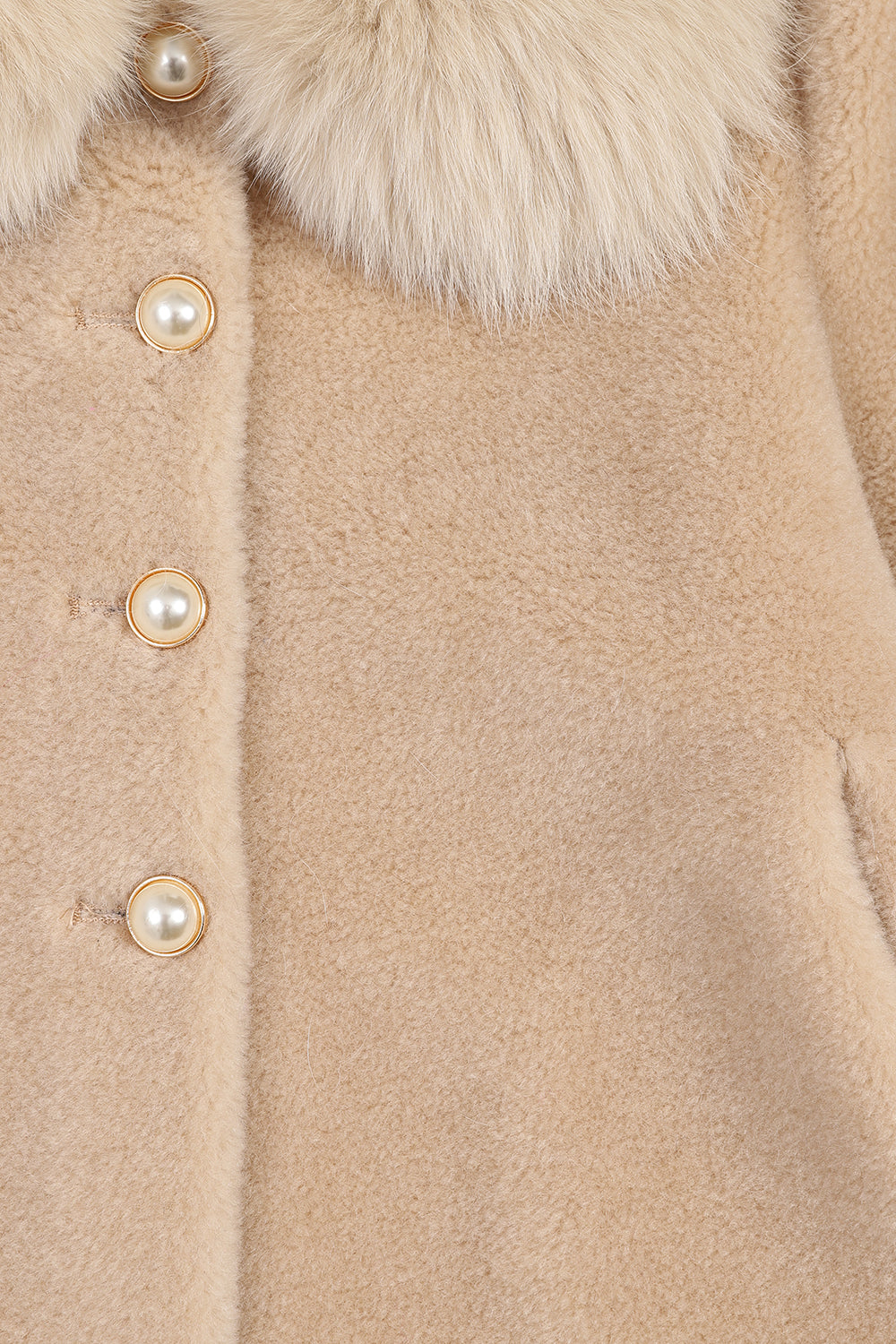 Anais Shearling Coat - Beige
