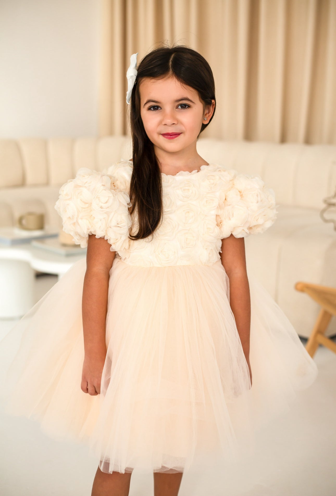 Rosetta Tulle Dress - Champagne