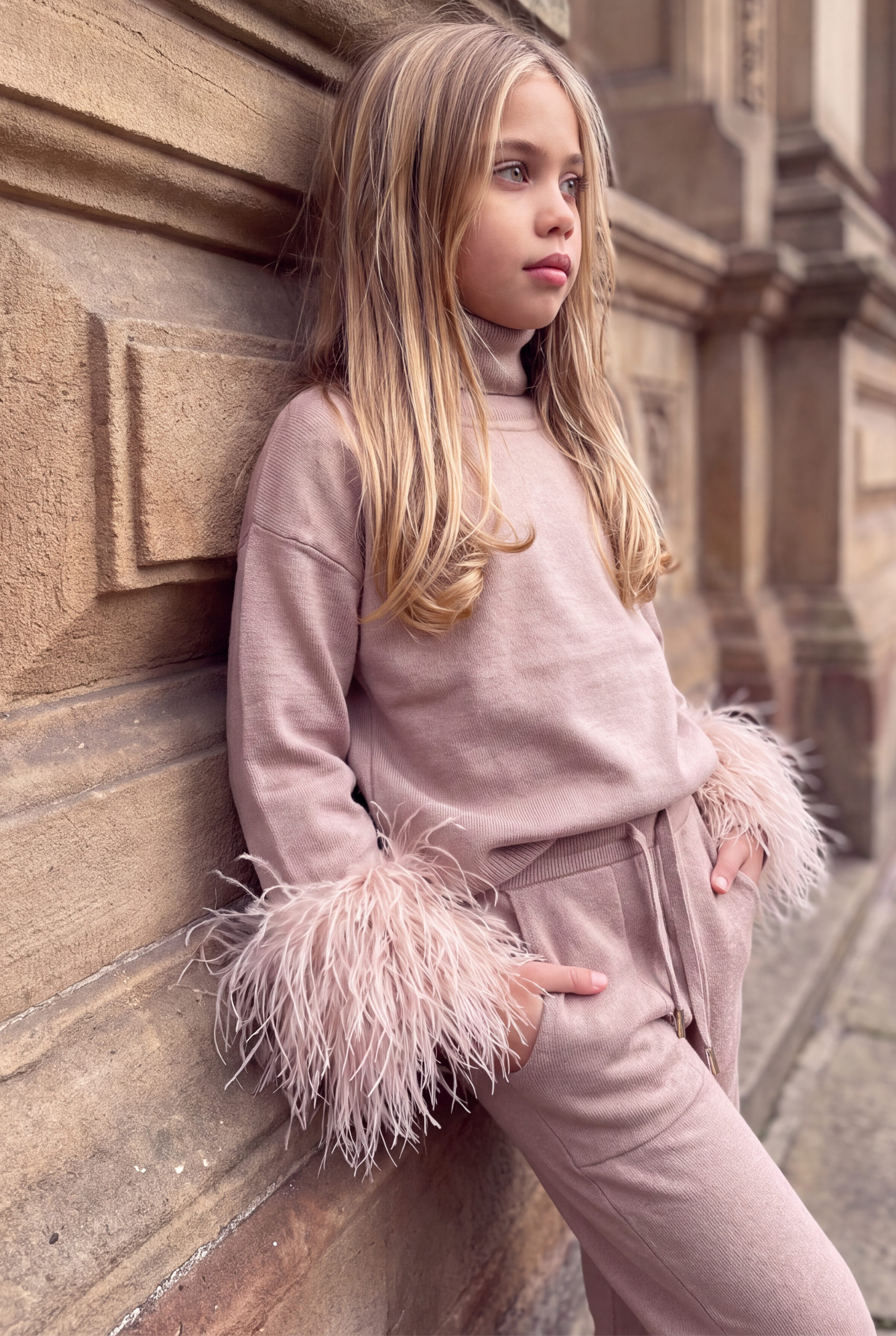 JASMINE Knitted tracksuit - Taupe