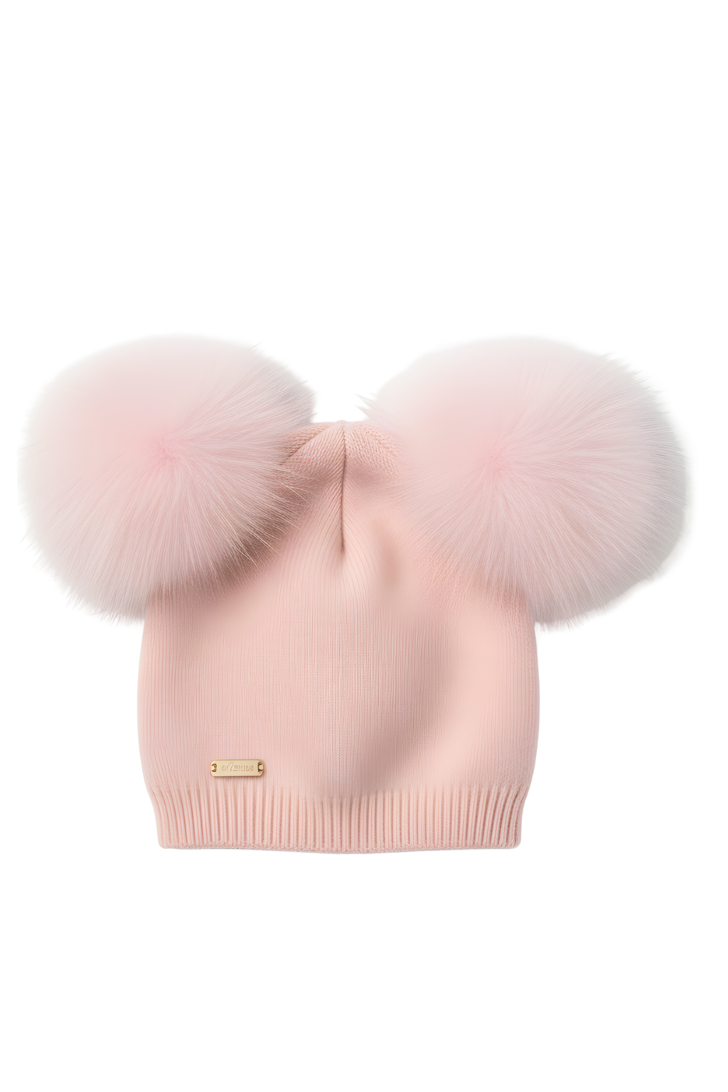 Cashmere double pompom hat