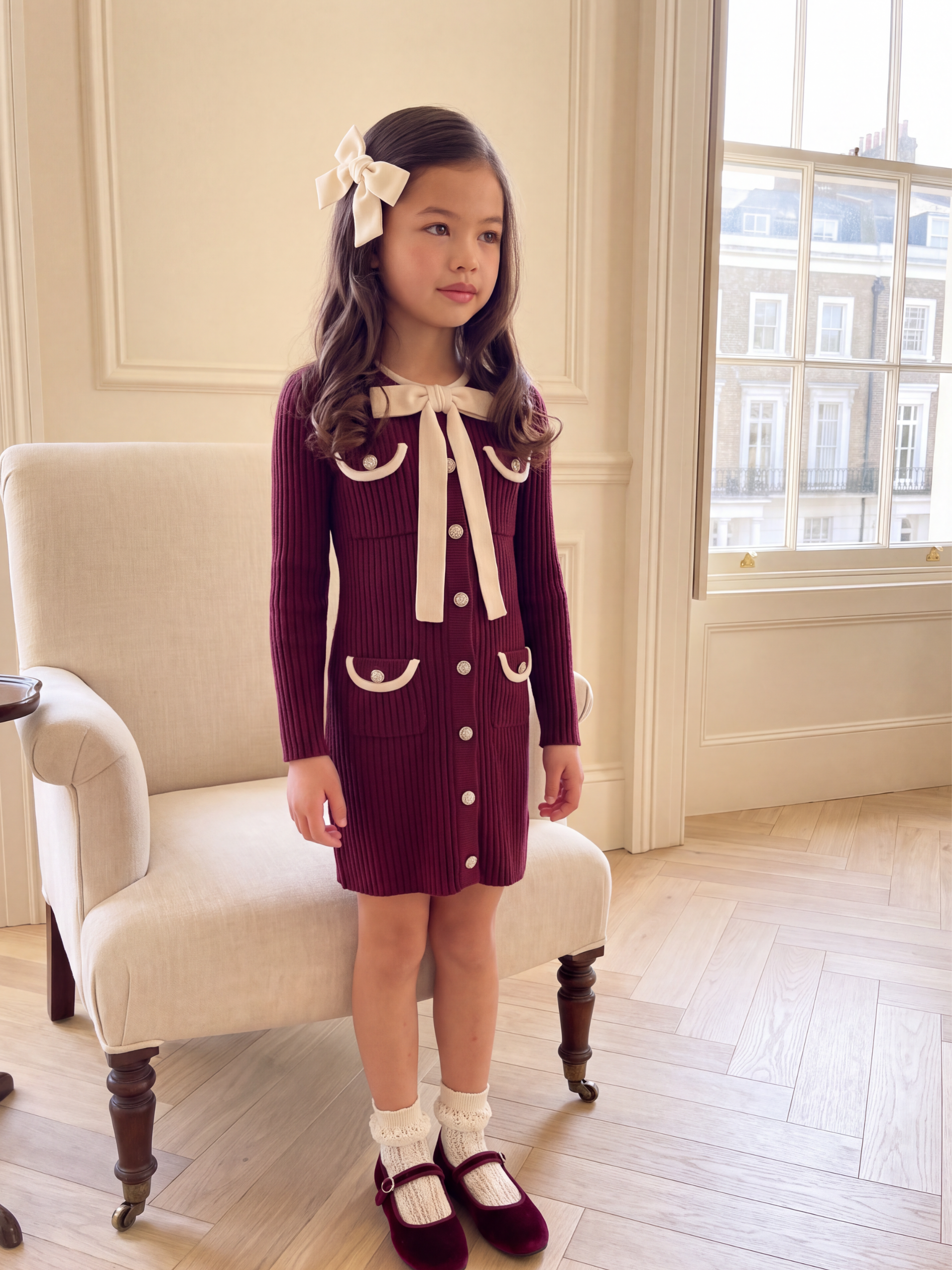 ‘IVY’ Knitted dress - Burgundy