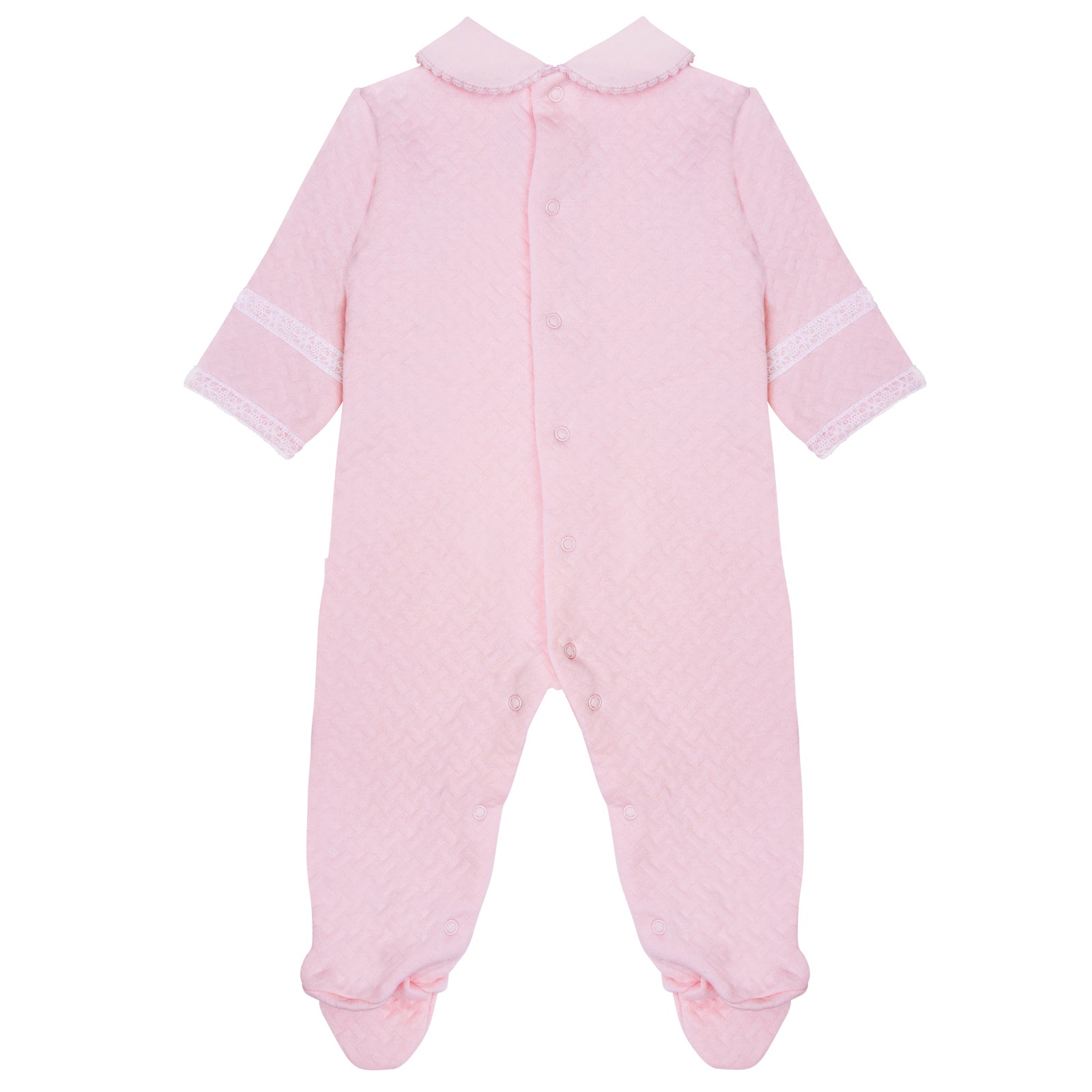 Pima Cotton Quilted Baby Grow Pink