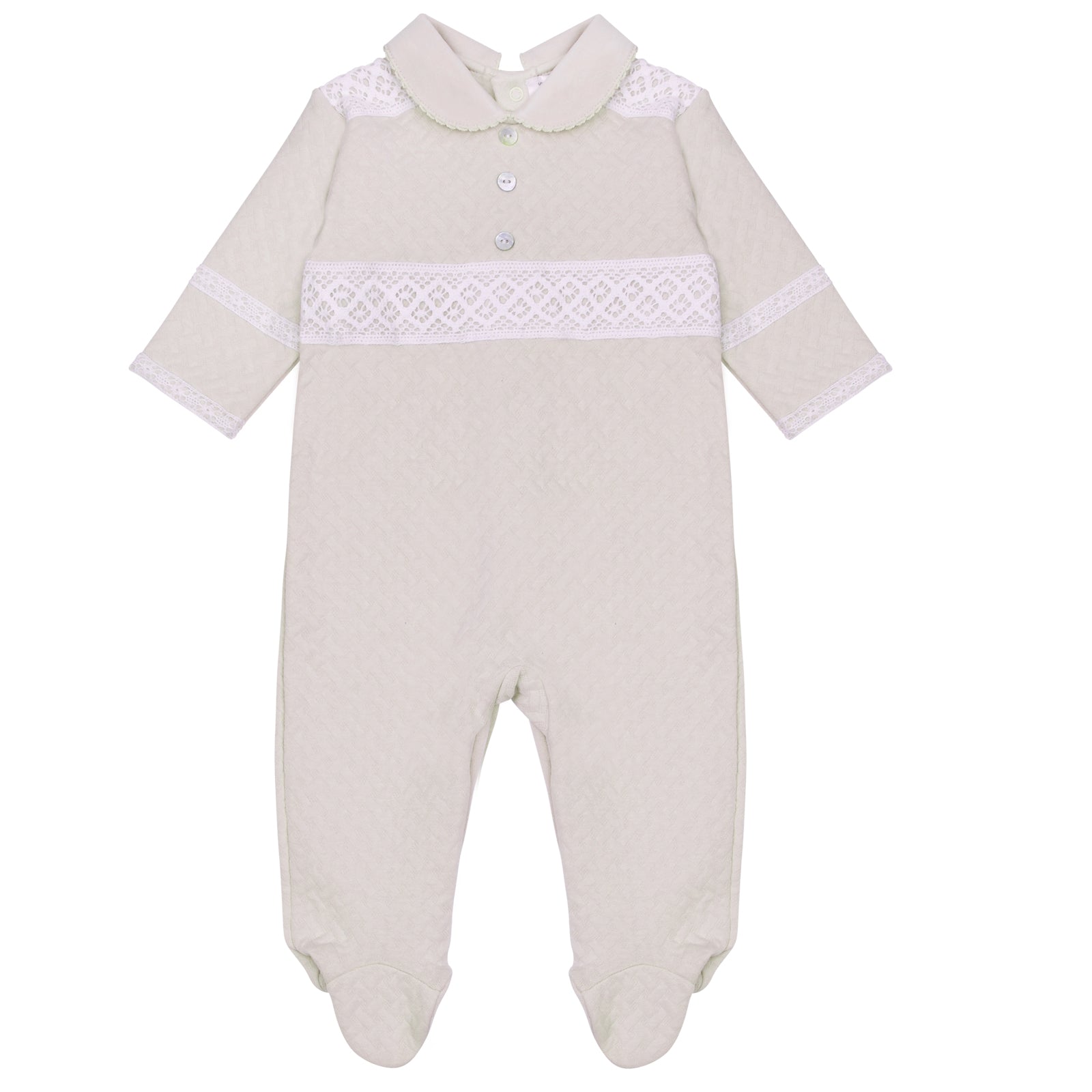 Pima Cotton Quilted Baby Grow Nude