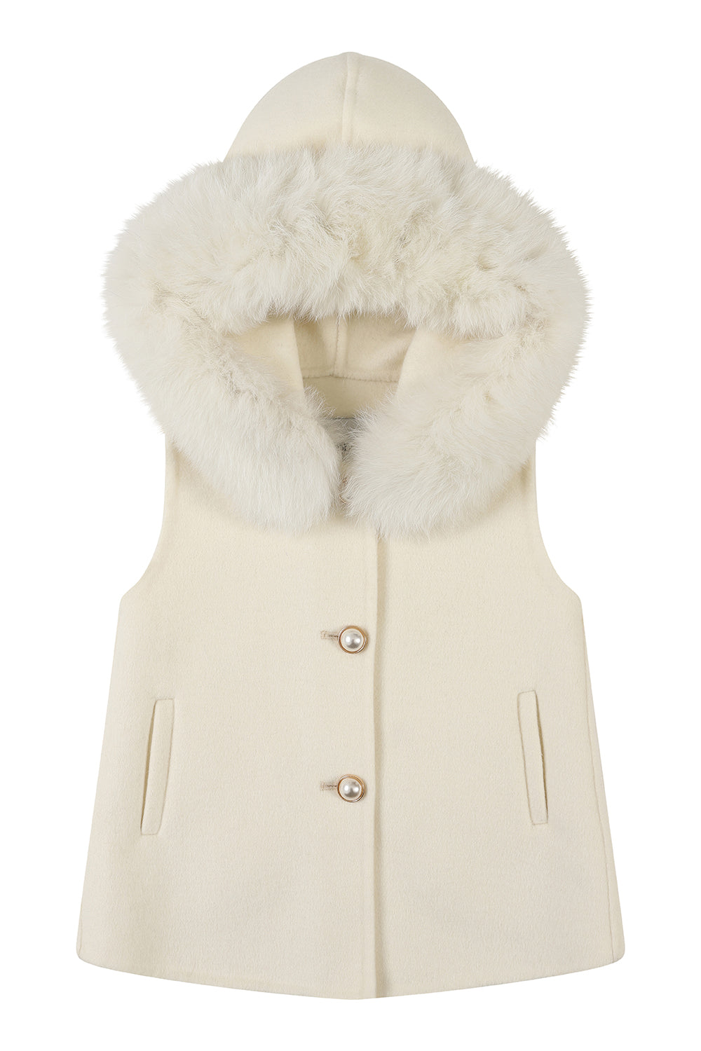 PERLA cashmere gilet vest / Ivory