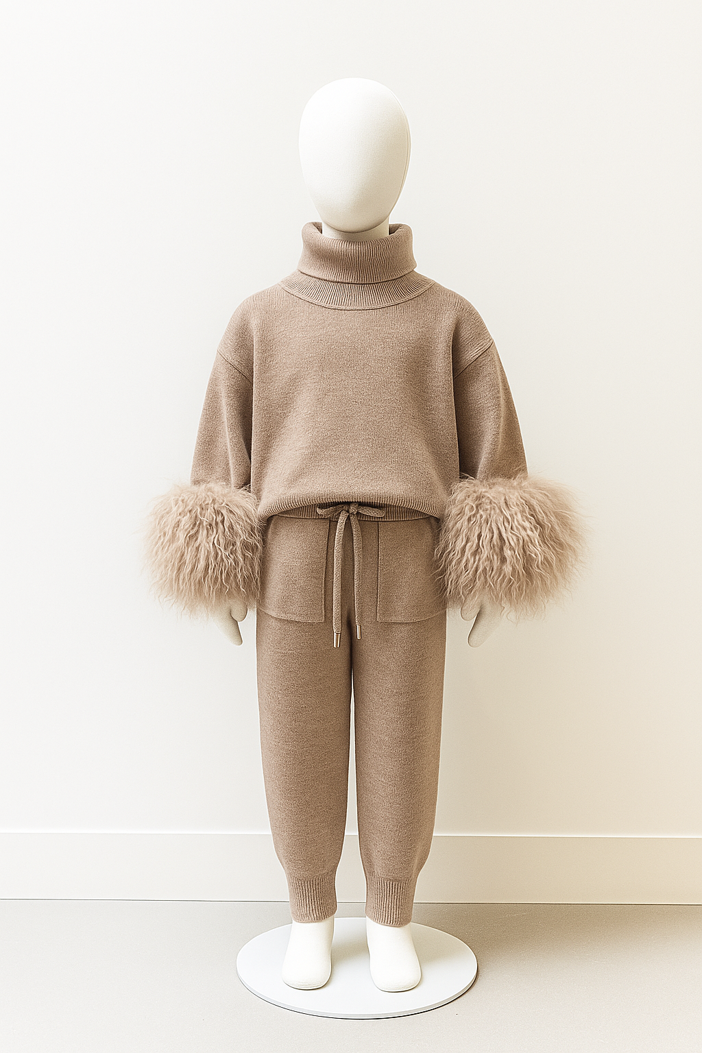 JASMINE Knitted tracksuit - Taupe