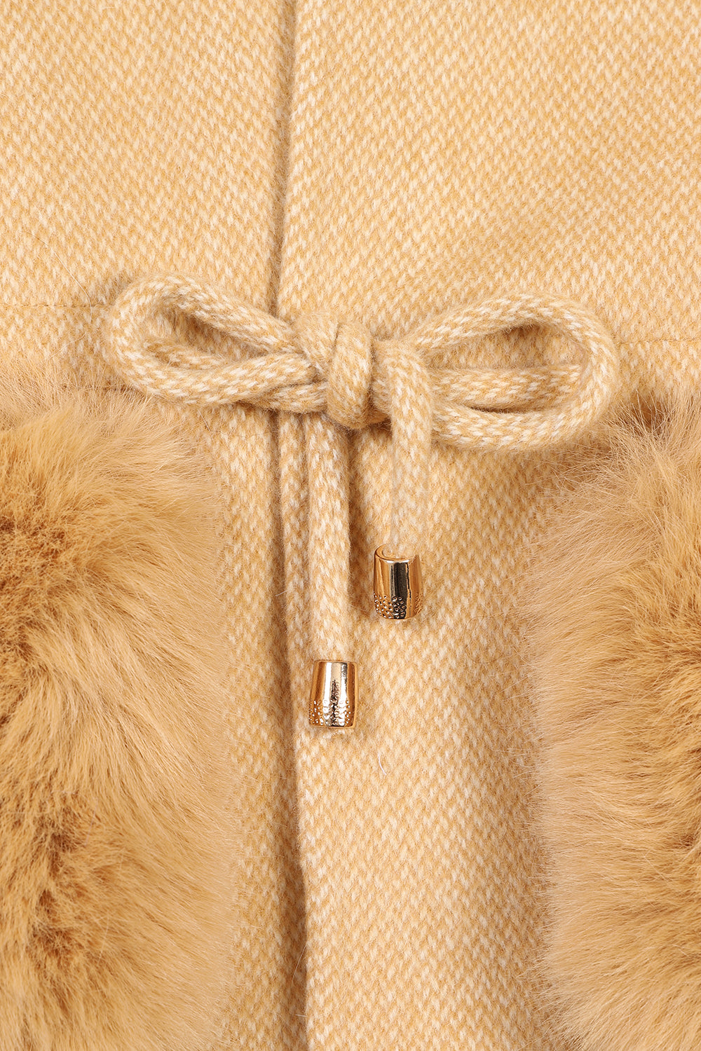 'Maribel' cashmere drawstring coat - Camel