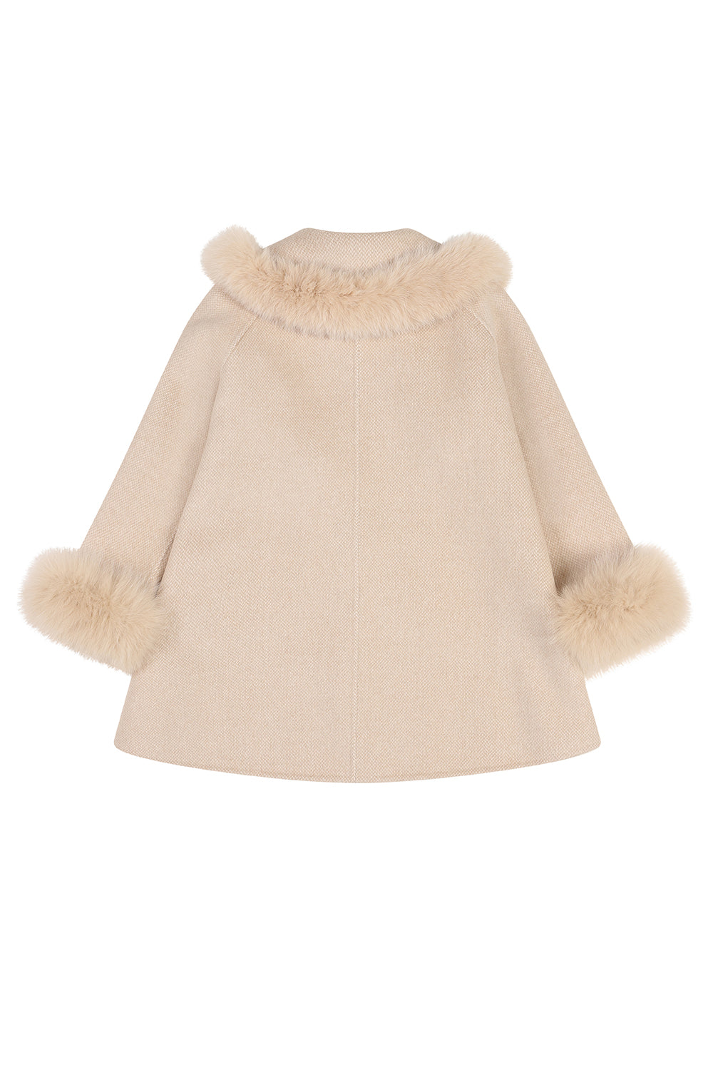 'Victoria' Cashmere coat with pom-poms - Nude