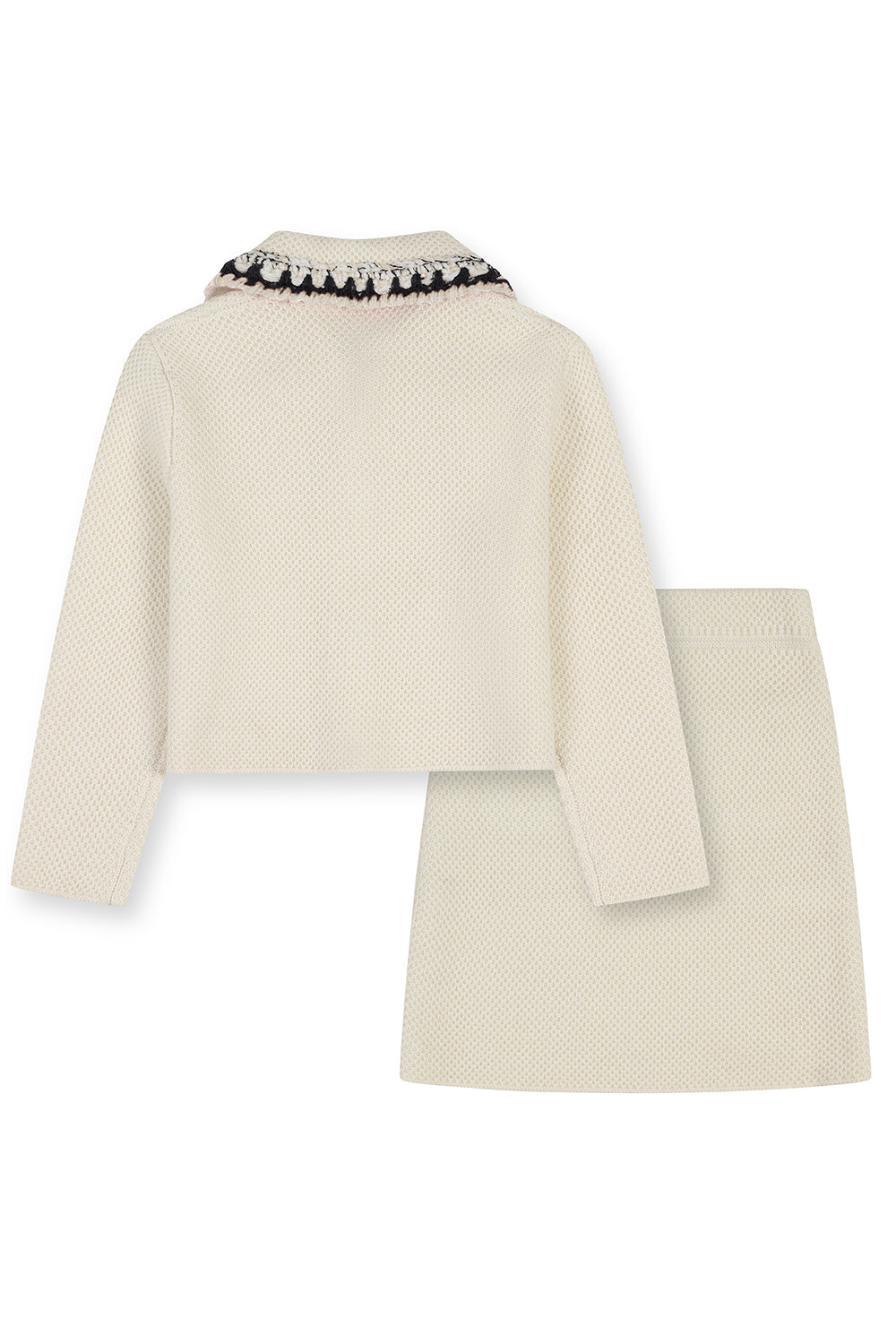 ‘SOPHIA’ Knitted jacket and skirt -Ivory