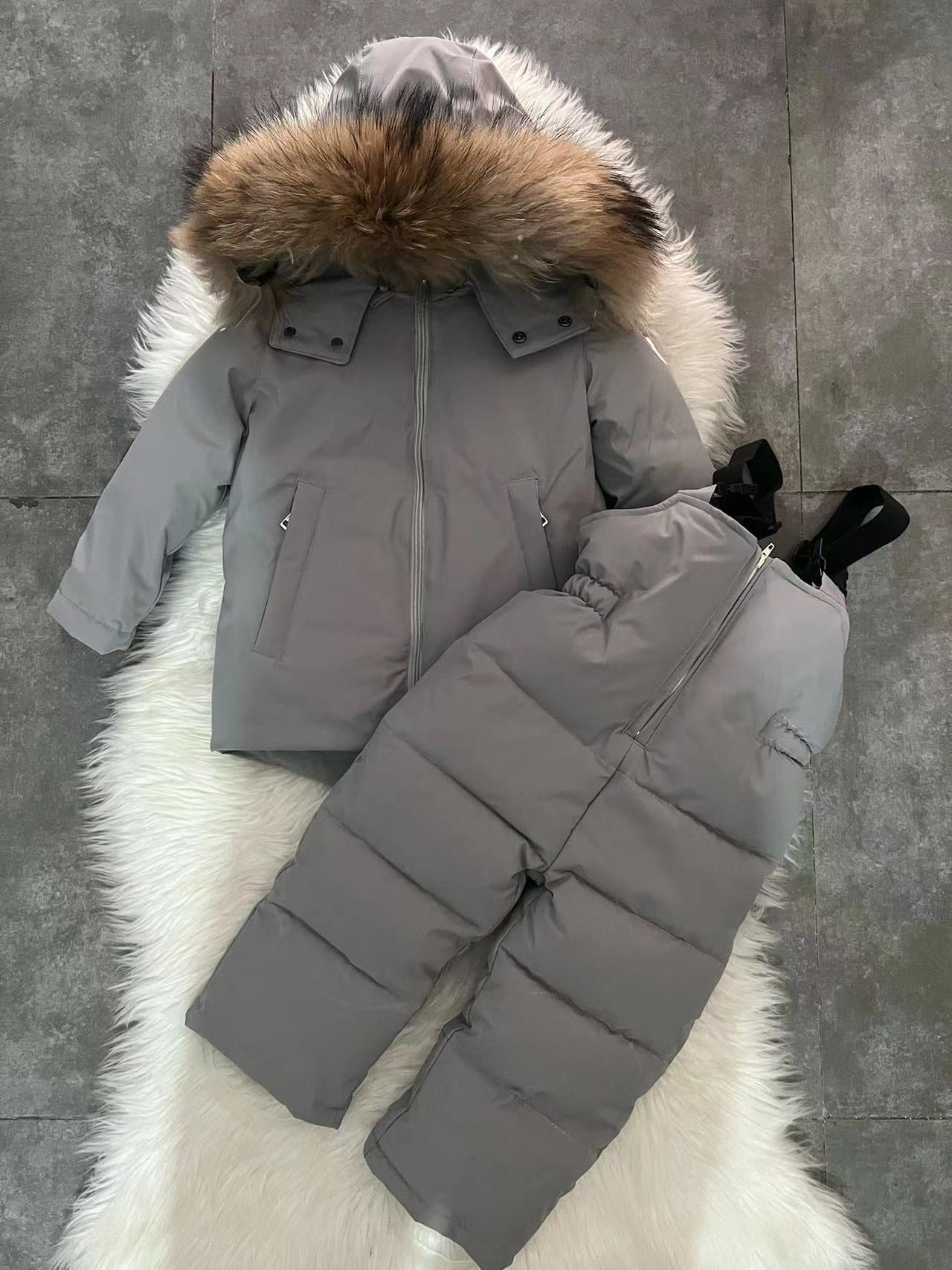 Grey two piece snowsuit