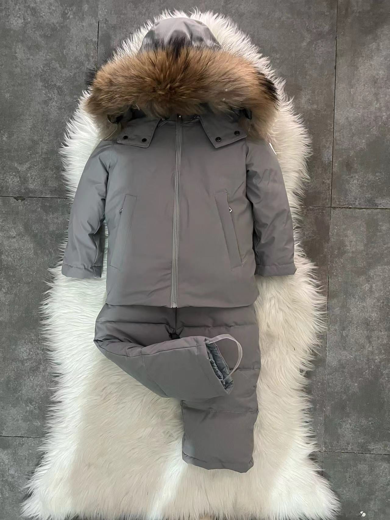 Grey two piece snowsuit