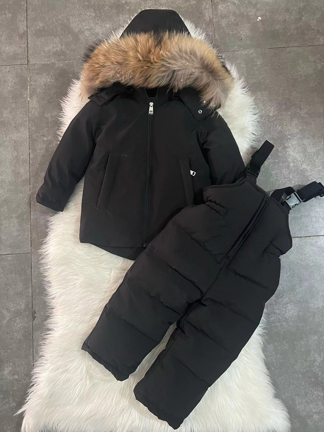 Black two piece snowsuit