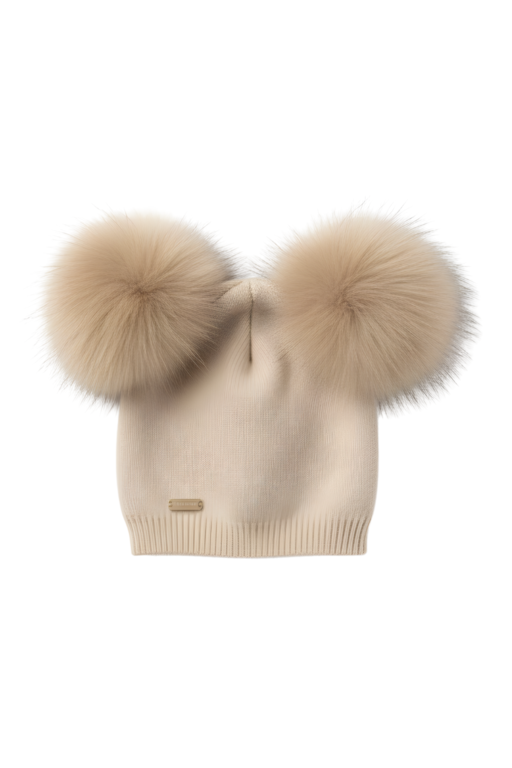 Cashmere double pompom hat