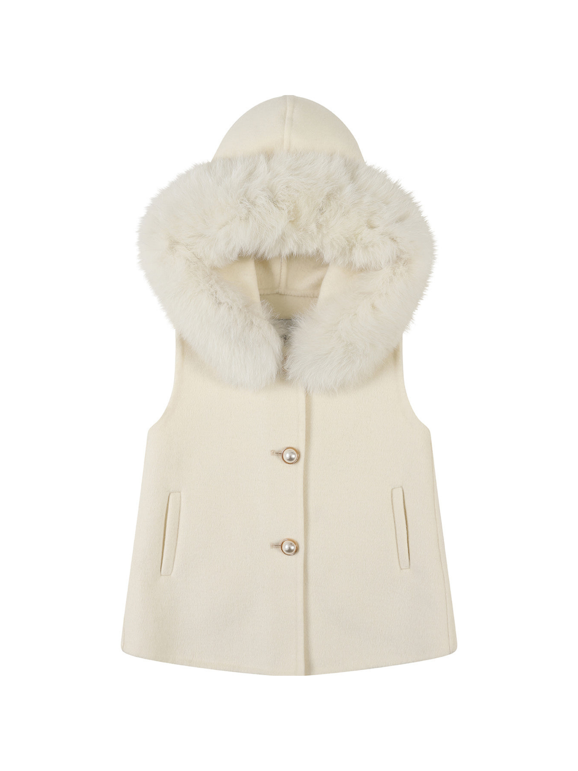 PERLA cashmere gilet vest  - Ivory