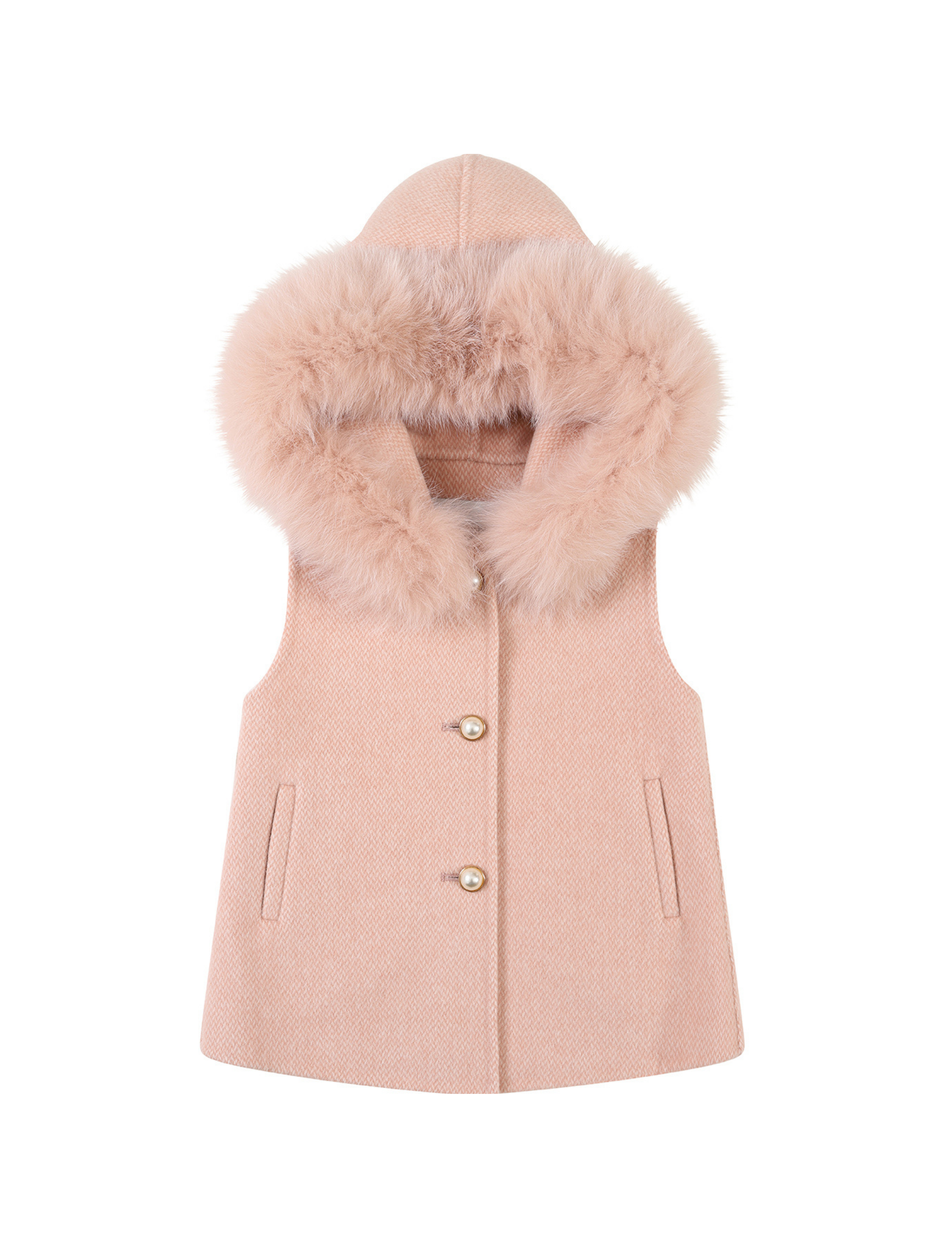 PERLA cashmere gilet vest - Blush