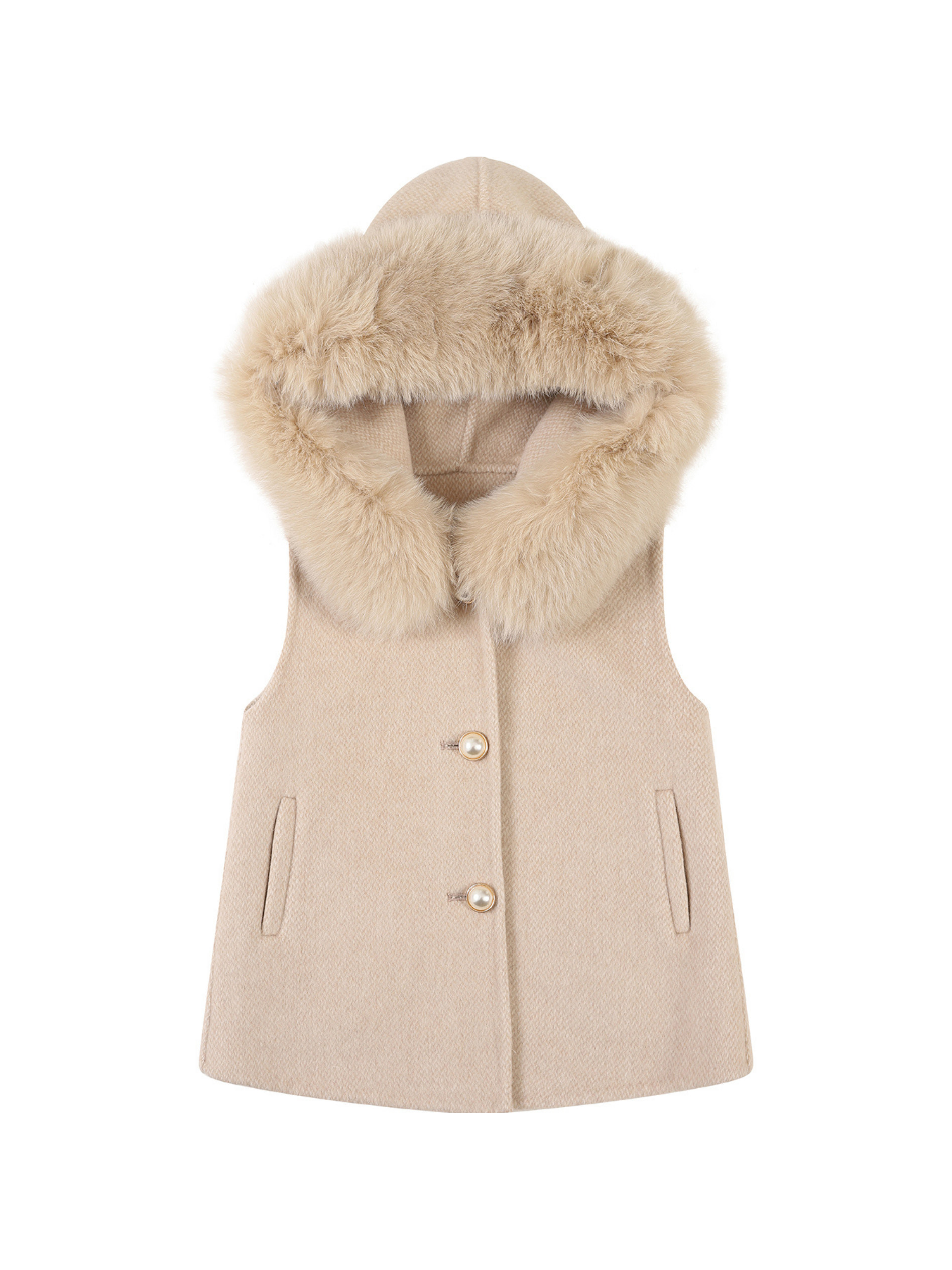 PERLA cashmere gilet vest - Nude