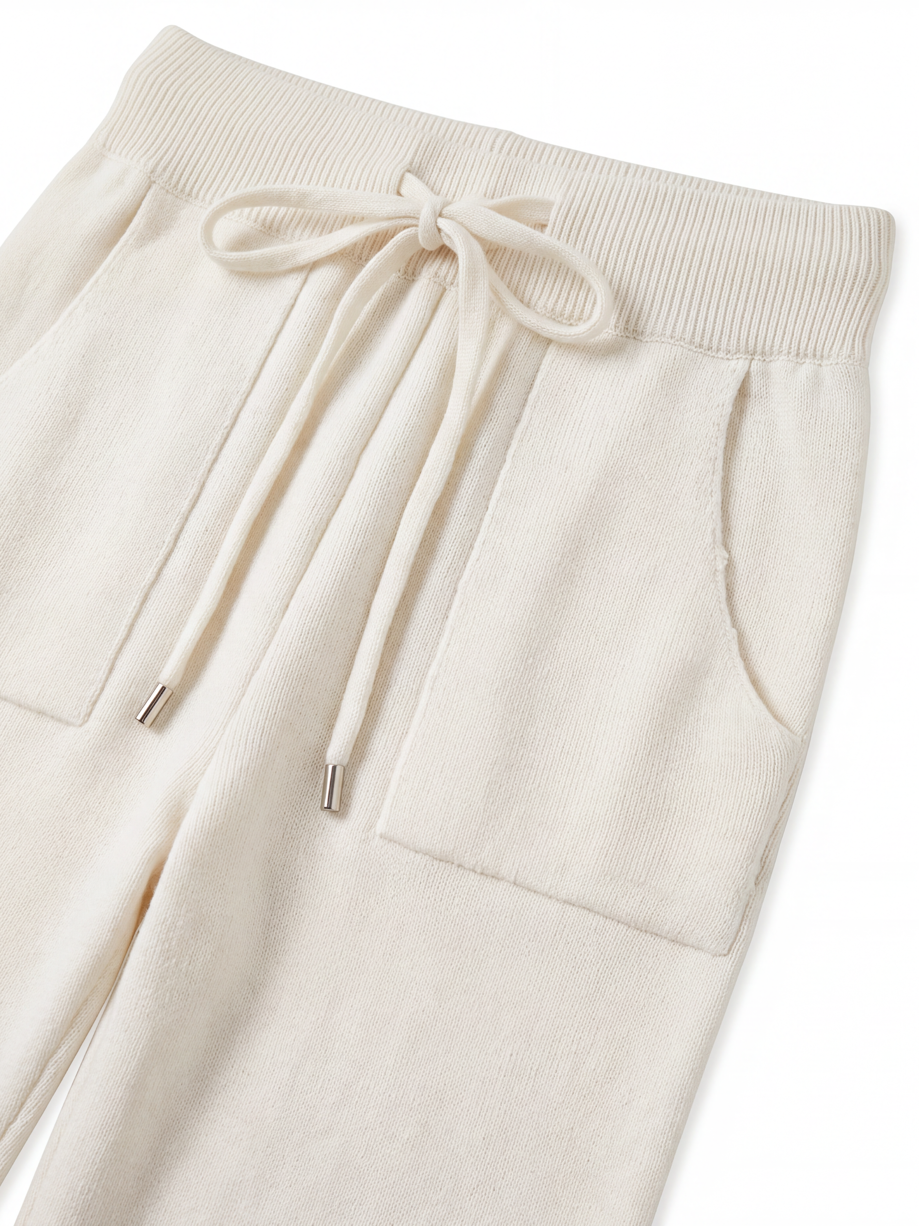 Fur Shoulder Crew Neck Knit Set – Ivory