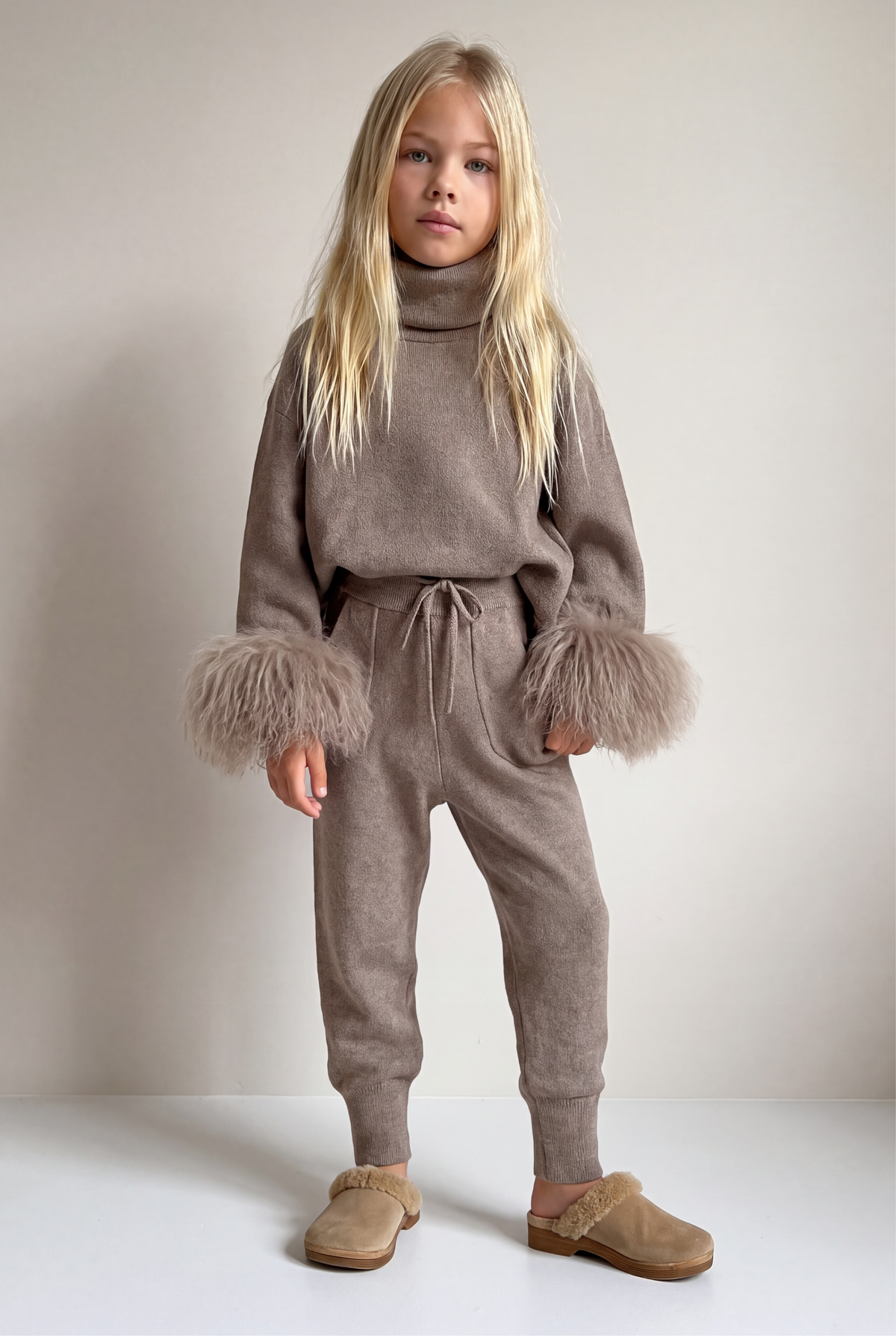 JASMINE Knitted tracksuit - Taupe