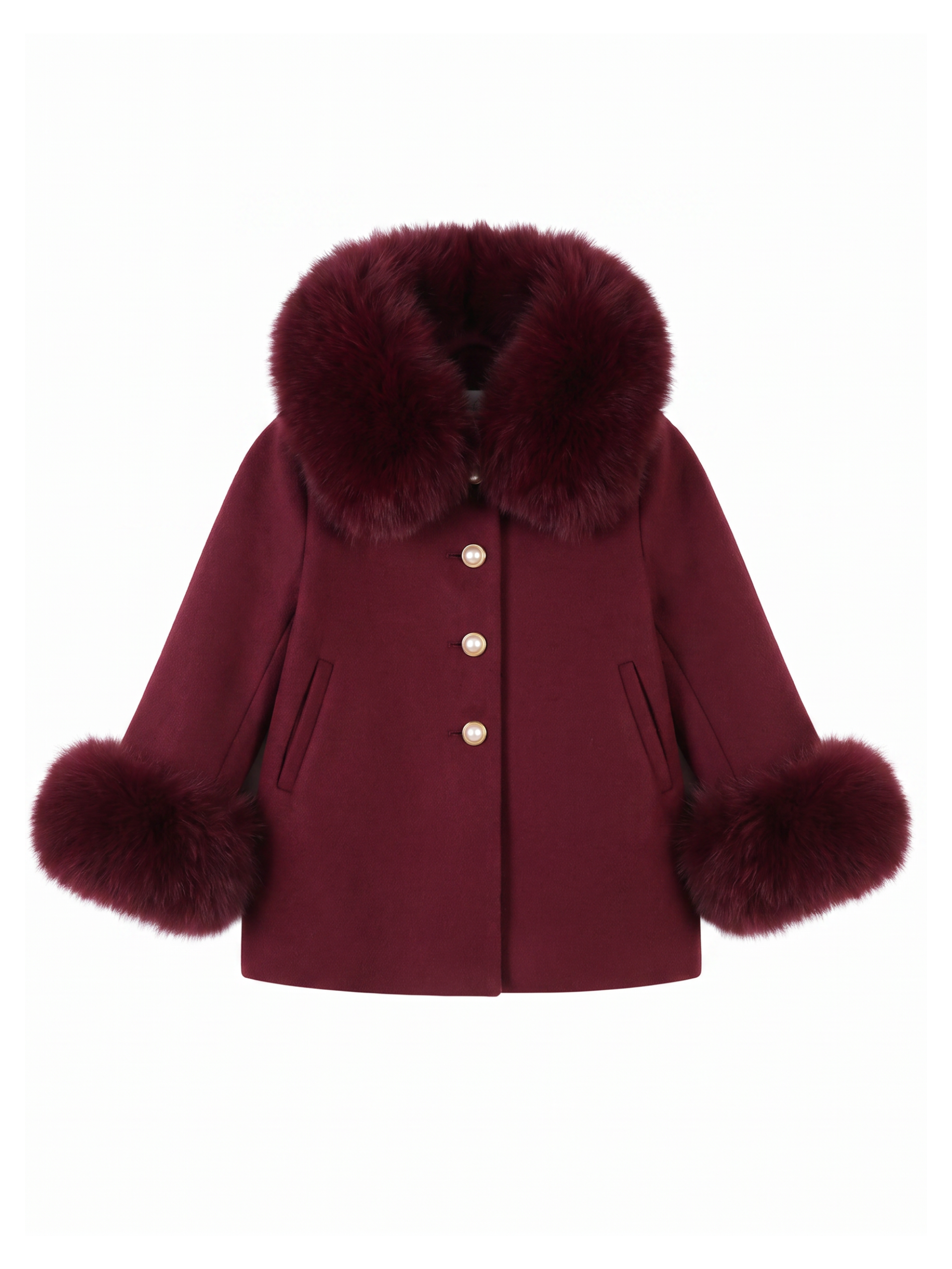 Zara Cashmere Coat - Burgundy