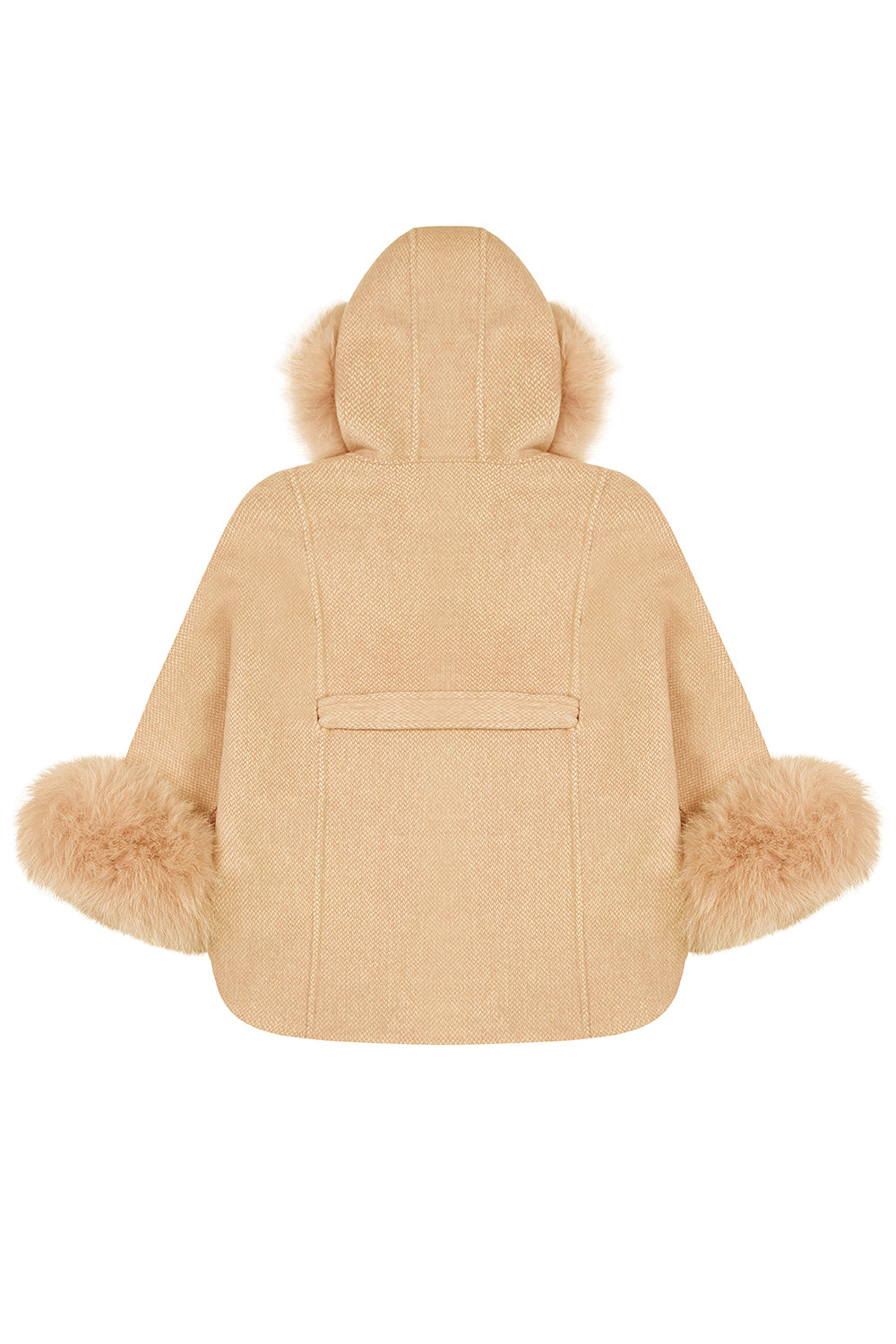 'Elodie' belted cashmere coat with hood  - Camel