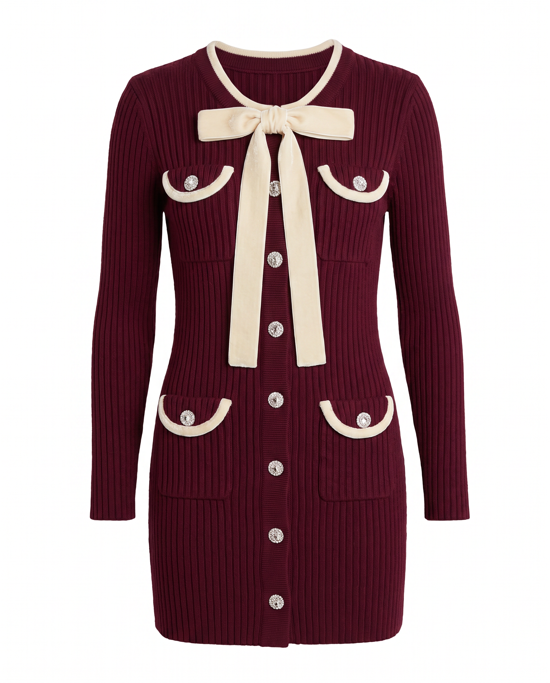 ‘IVY’ Knitted dress - Burgundy