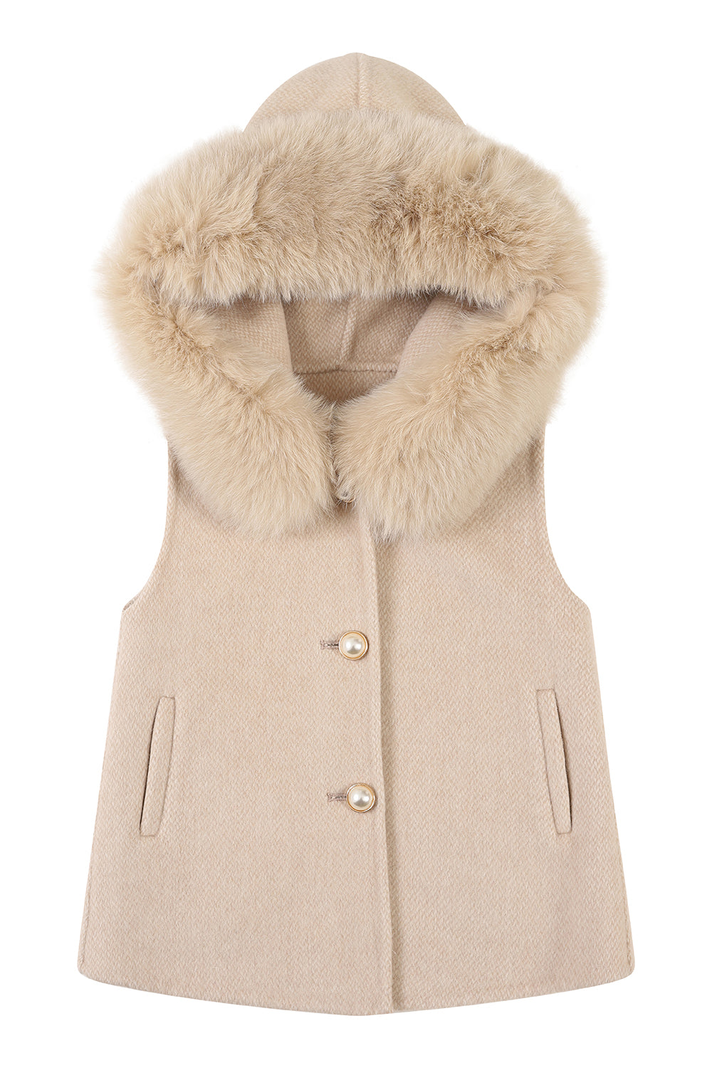 PERLA cashmere gilet vest - Nude