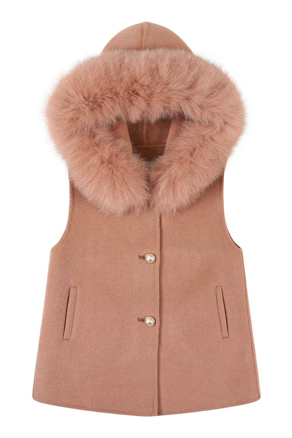 PERLA cashmere gilet vest  / Rust