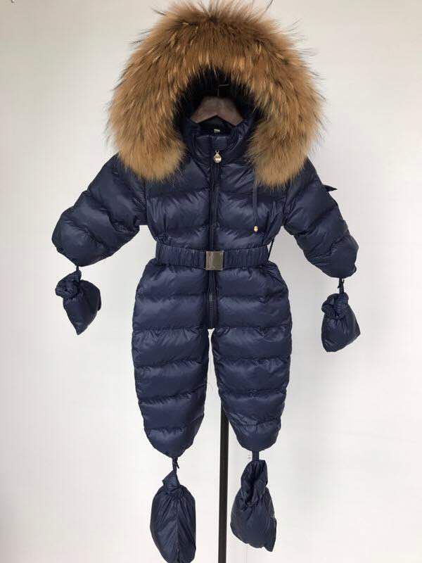 Furry top baby snowsuit