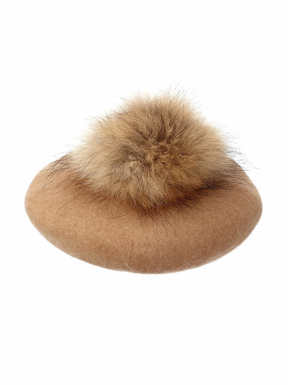 Pompom Beret in Camel