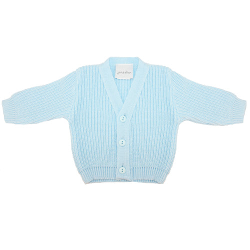 Blue knit baby cardigan