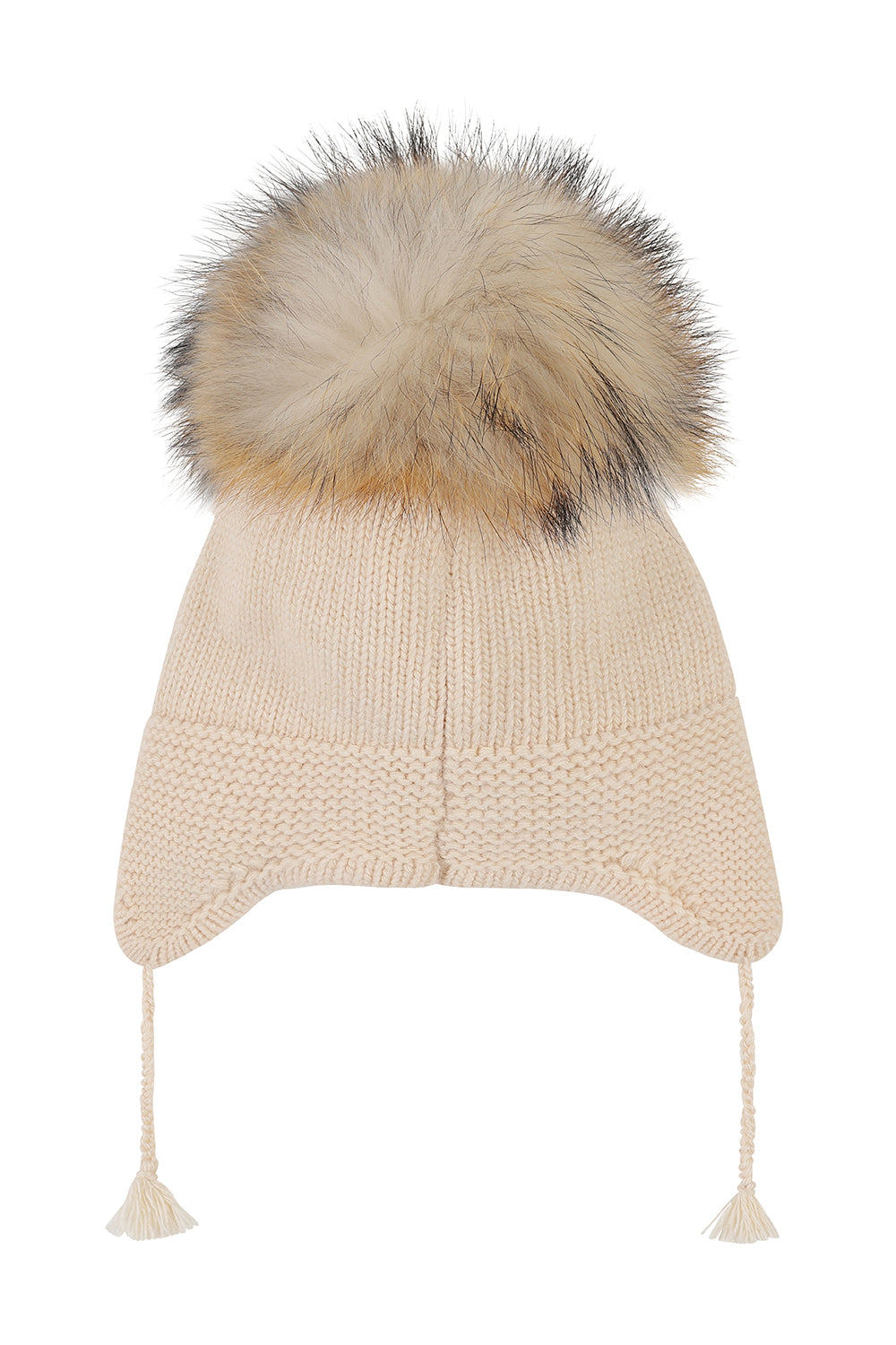 Angora Single pompom tassel hat / Beige