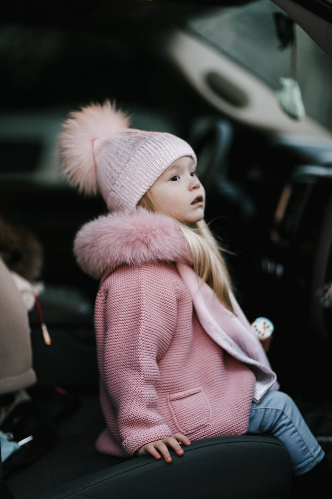 Bobble Babies knitted jacket in peony pink