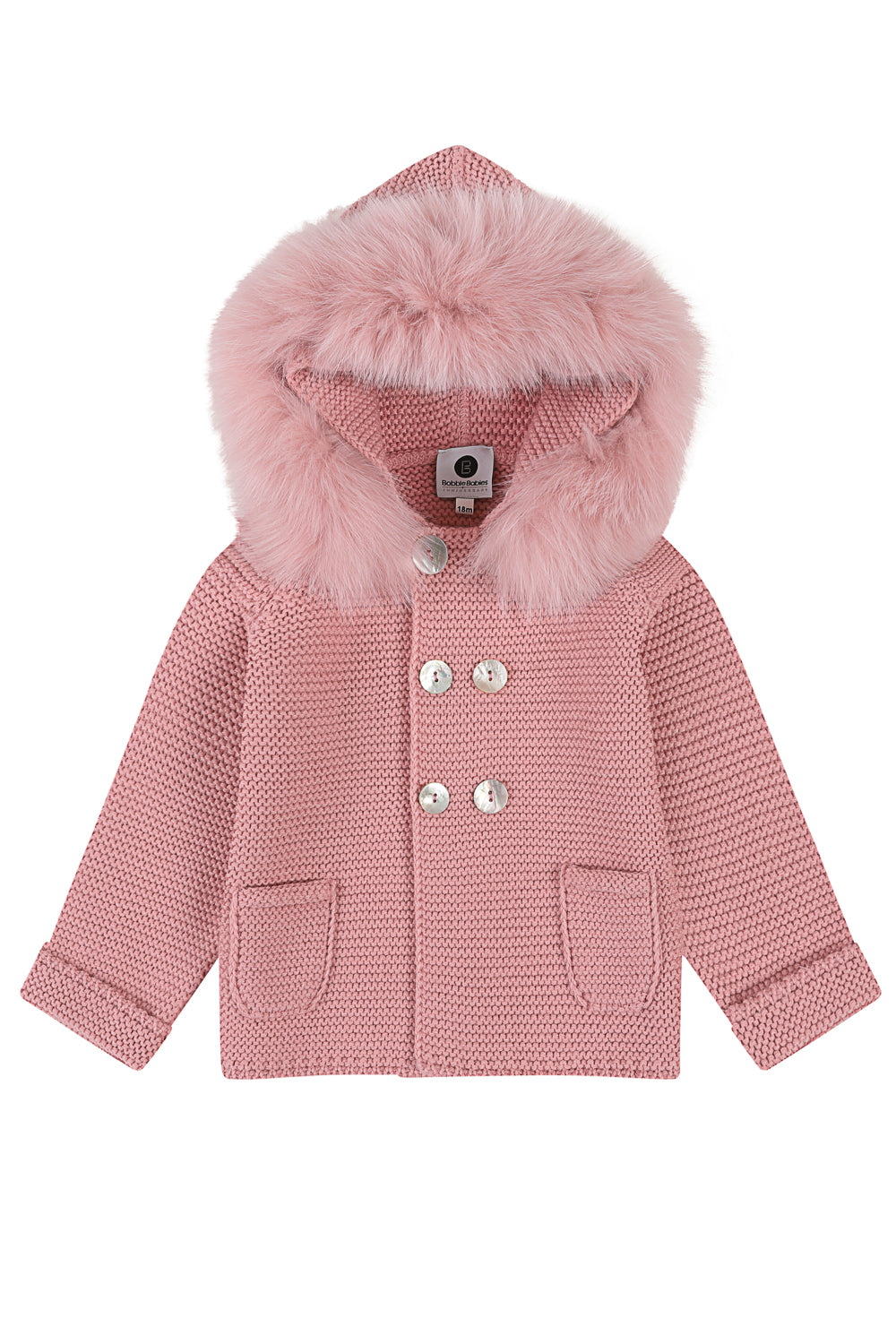 Bobble Babies knitted jacket in peony pink