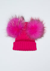 Hot Pink Double PomPom Hat