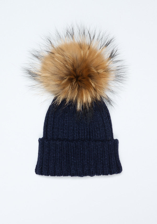 Black Pom Pom Hat