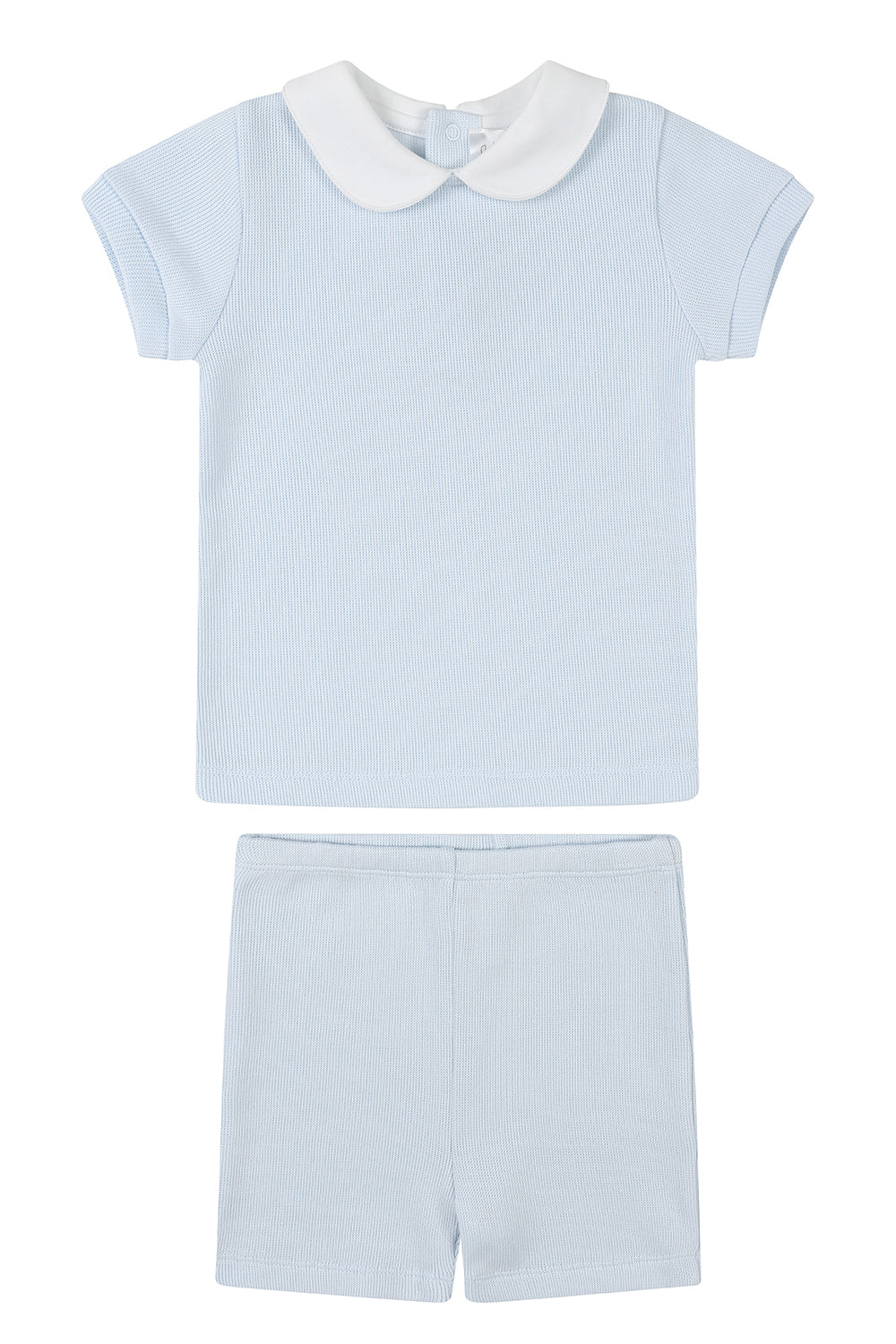 Peter Pan collar top and shorts set / BLUE