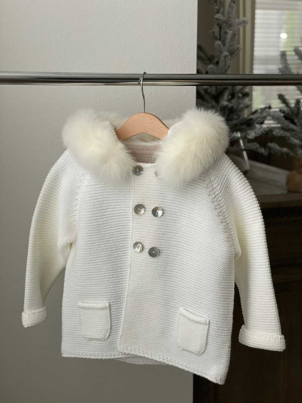 Bobble Babies knitted jacket in ivory