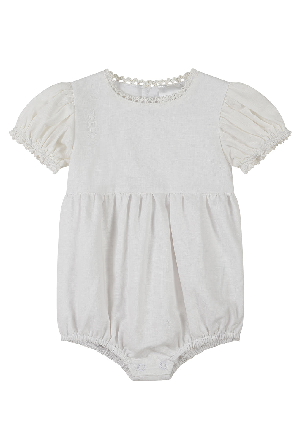 Linen Noella Romper / White